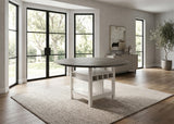 MANNA White & Gray 60" x 60" Counter Height Table with Lazy-Susan
