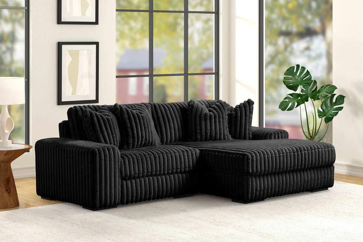 MARCELLA Black 102" Wide Modular Sectional