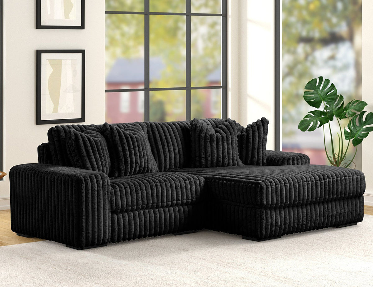 MARCELLA Black 102" Wide Modular Sectional