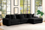 MARCELLA Black 142" Wide Modular Sectional