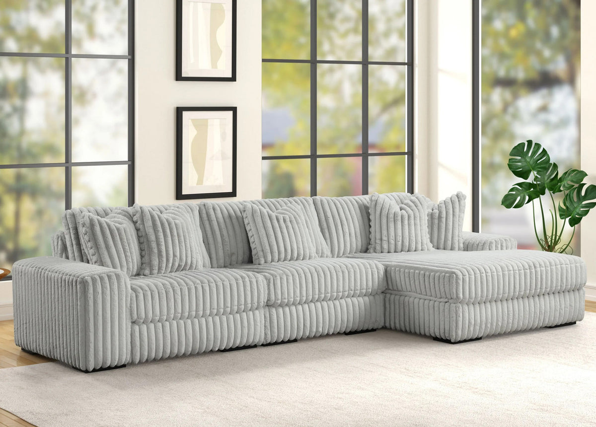 MARCELLA Light Gray 142" Wide Modular Sectional