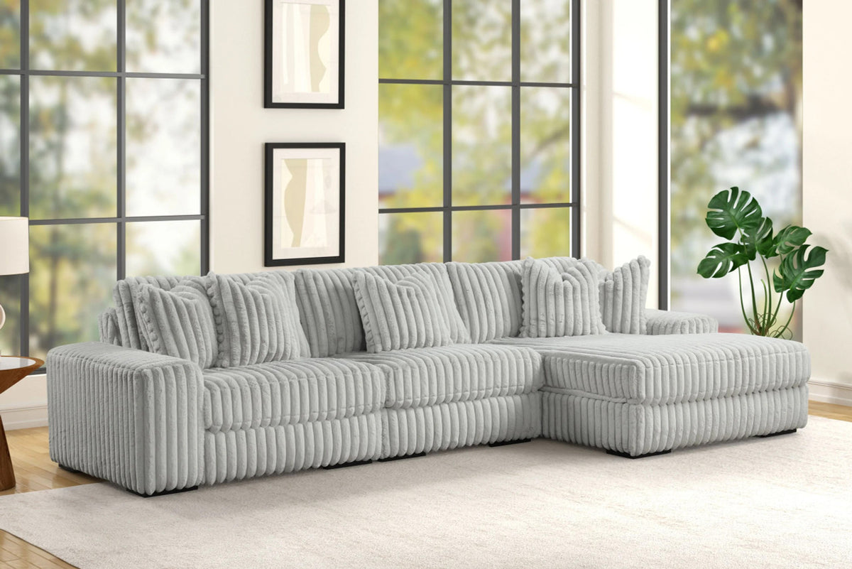 MARCELLA Light Gray 142" Wide Modular Sectional