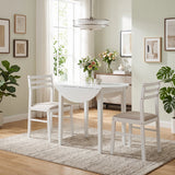 MARCO White 3 Piece Dining Set with Drop-Leafs