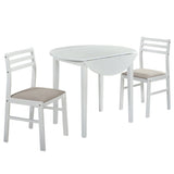 MARCO White 3 Piece Dining Set with Drop-Leafs