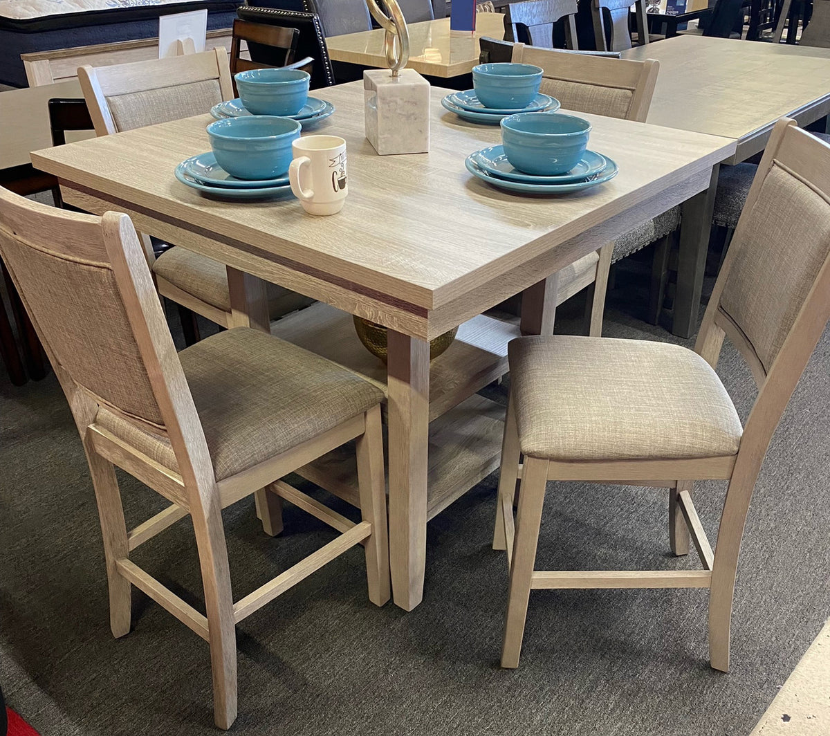 MARGOTT Light Gray 5 Piece Counter Set