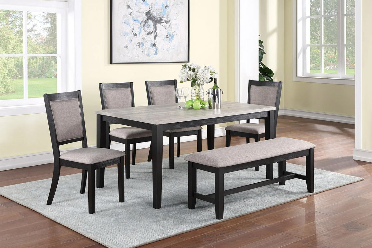 MARGOTT Dark Gray 6 Piece Dining Set