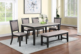 MARGOTT Dark Gray 6 Piece Dining Set