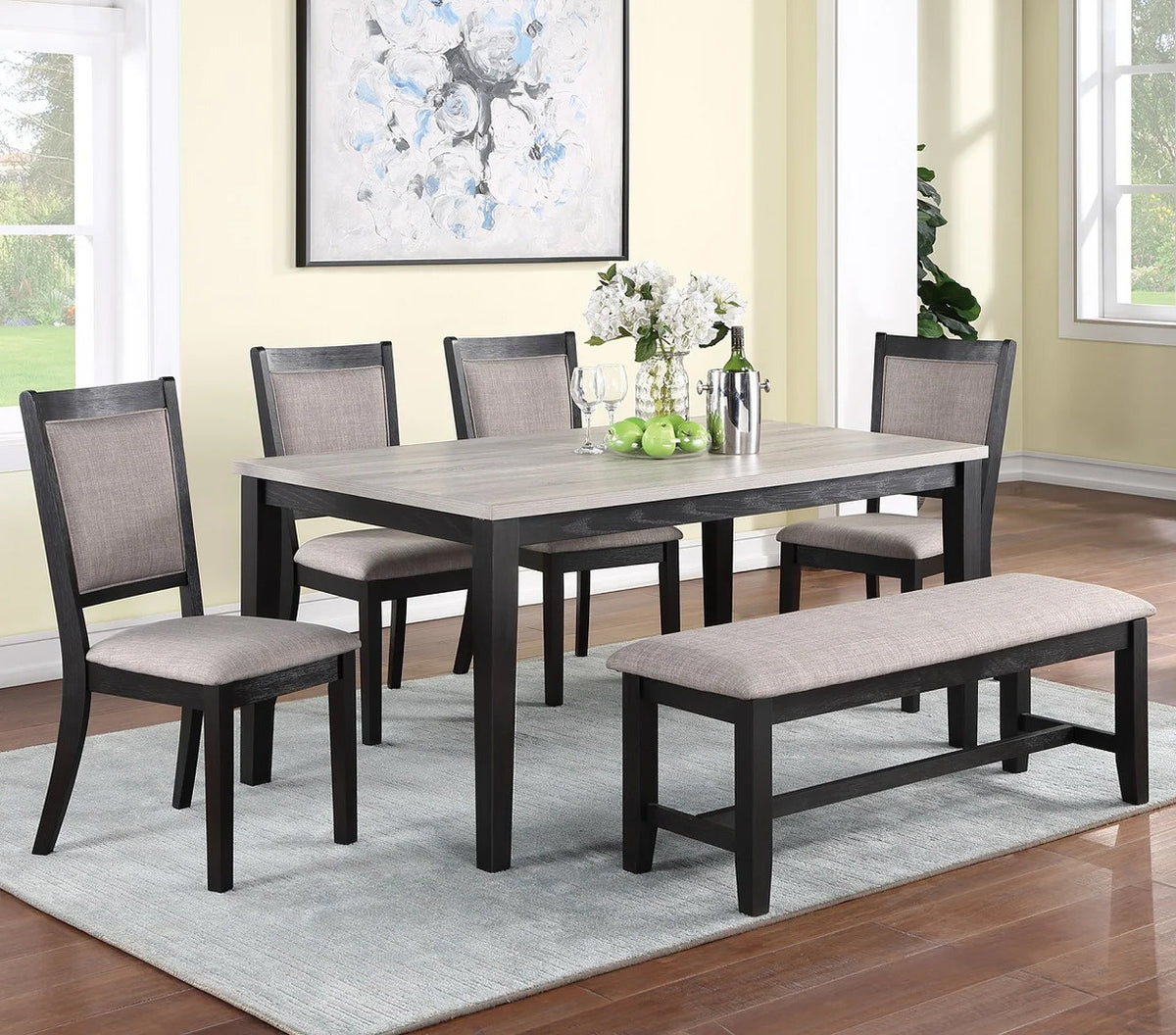 MARGOTT Dark Gray 6 Piece Dining Set