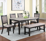 MARGOTT Dark Gray 6 Piece Dining Set