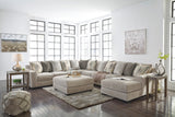 MARISSA Beige Gray 161" Wide Sectional with Ottoman