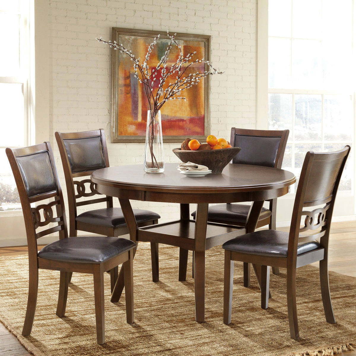 MARIZA Brown 5 Piece Dining Height Set