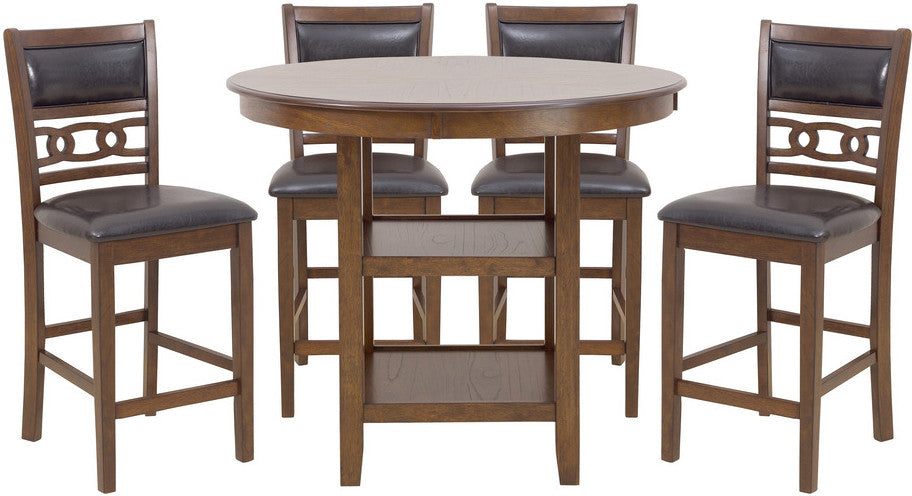 MARIZA Brown 5 Piece Counter Height Set