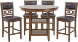 MARIZA Brown 5 Piece Counter Height Set