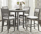 MARIZA Gray 5 Piece Counter Height Set
