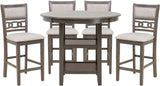MARIZA Gray 5 Piece Counter Height Set