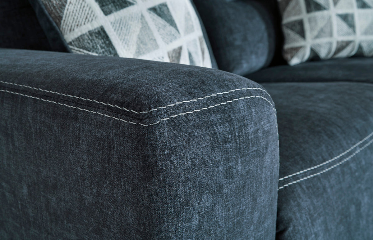 MARKSTON Denim Blue 74" Wide Power Reclining Loveseat