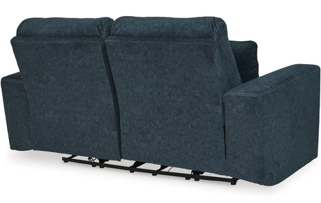 MARKSTON Denim Blue 74" Wide Power Reclining Loveseat
