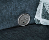 MARKSTON Denim Blue 74" Wide Power Reclining Loveseat
