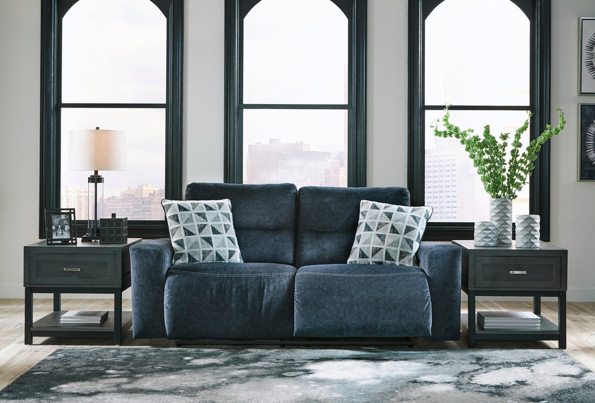 MARKSTON Denim Blue Power Reclining Living Room Set