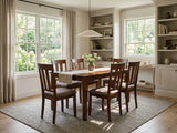 MARYLAND Brown Cherry 7 Piece Dining Set