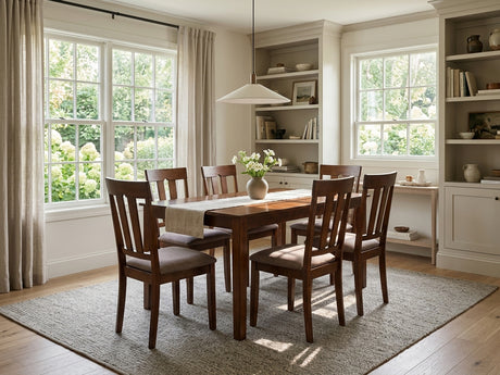 MARYLAND Brown Cherry 7 Piece Dining Set