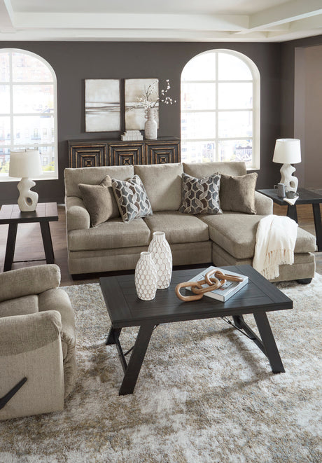 MATHEW Taupe 92" x 62" Reversible Sofa Chaise