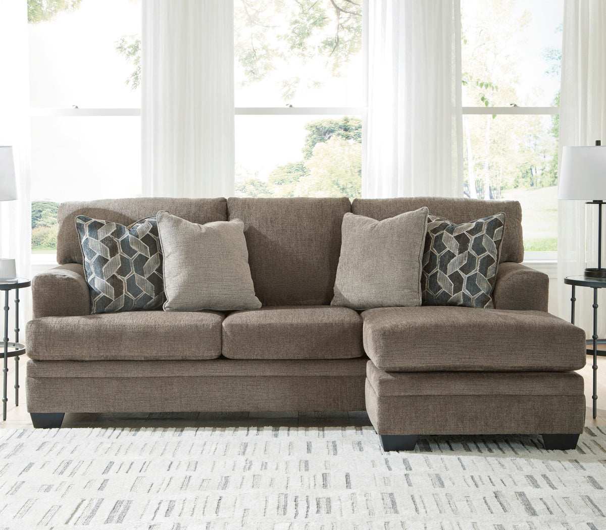 MATHEW Nutmeg 92" x 62" Reversible Sofa Chaise