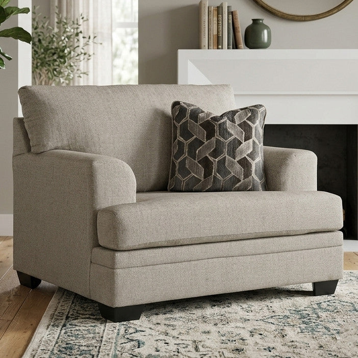 MATHEW Taupe 50" Wide Chair with Ottoman