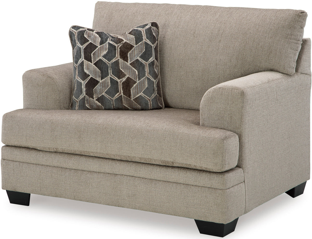 MATHEW Taupe 50" Wide Chair with Ottoman
