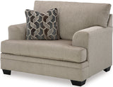 MATHEW Taupe 50" Wide Chair with Ottoman