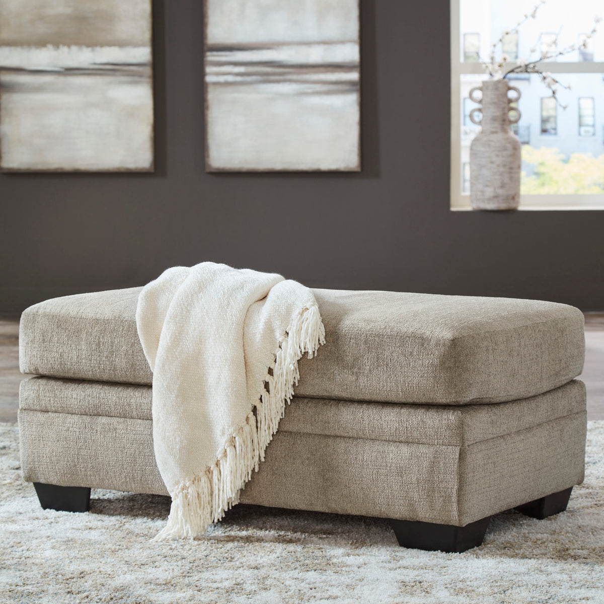 MATHEW Taupe 44" x 24" Ottoman