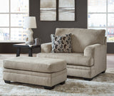 MATHEW Taupe 50" Wide Chair with Ottoman