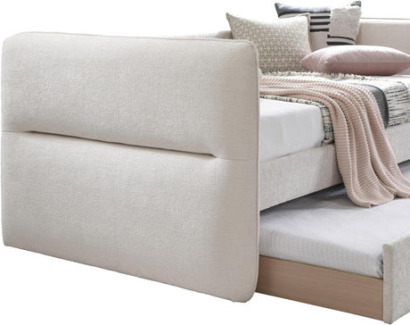 MAURA Oatmeal Tweed Daybed with Trundle