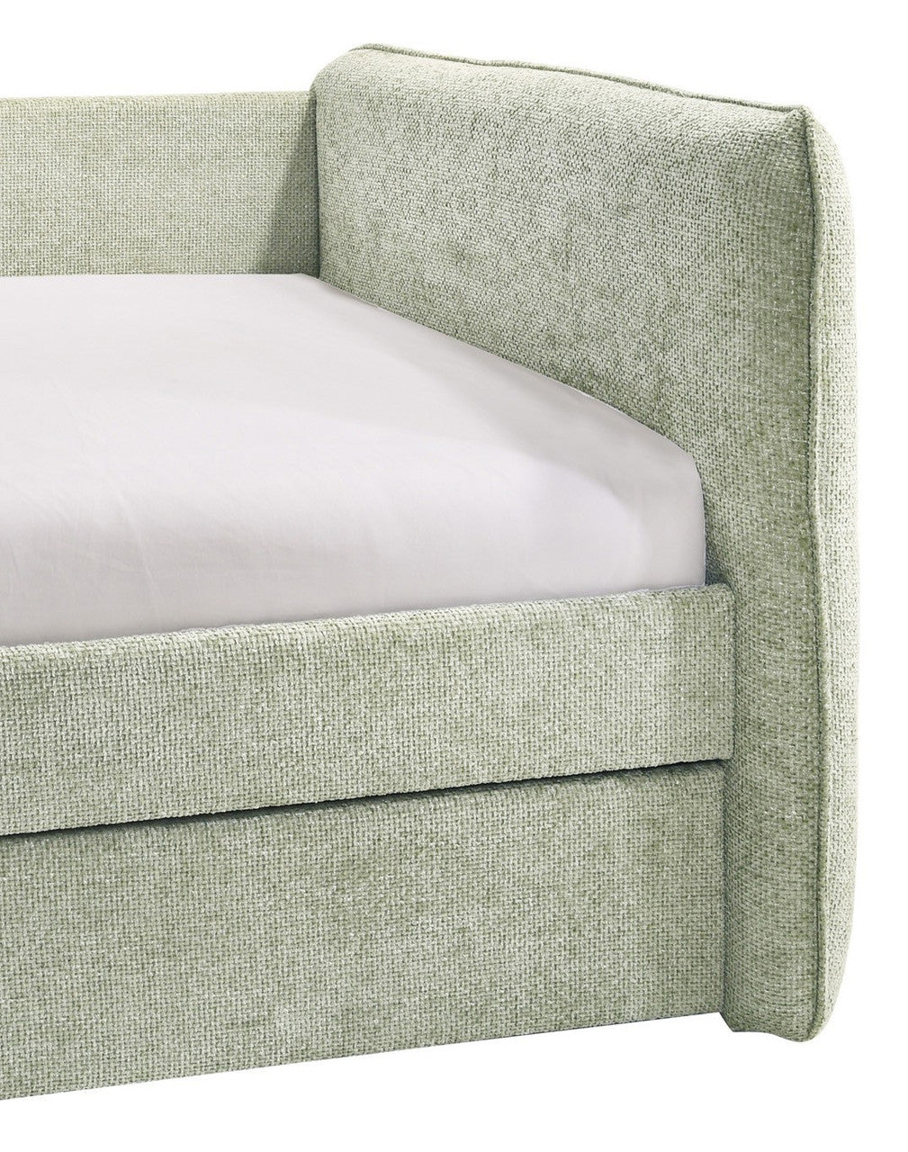 MAURA Light Green Tweed Daybed with Trundle