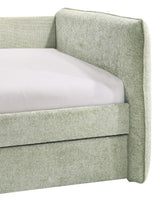 MAURA Light Green Tweed Daybed with Trundle