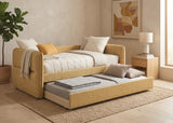 MAURA Gold Tone Tweed Daybed with Trundle