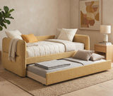 MAURA Gold Tone Tweed Daybed with Trundle