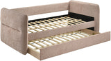 MAURA Mauve Tweed Daybed with Trundle