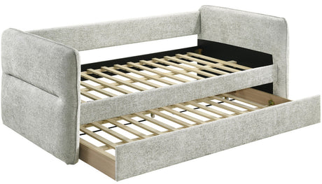 MAURA Light Grey Tweed Daybed with Trundle