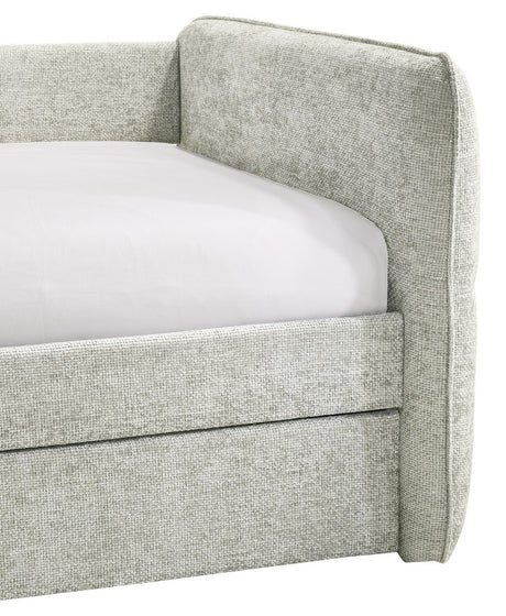MAURA Light Grey Tweed Daybed with Trundle