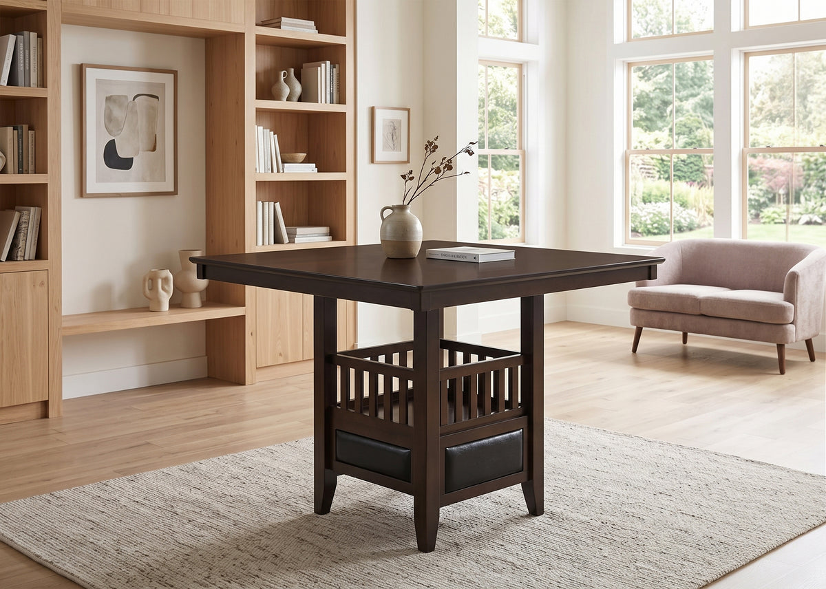 MAURICE Dark Brown 47" x 47" Counter Table
