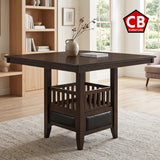 MAURICE Dark Brown 47" x 47" Counter Table