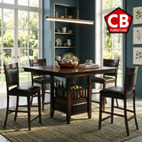 MAURICE Dark Brown 5-Piece Counter Height Set