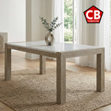 BAYSIDE Greige Real Marble 66" Wide x 38" Depth Dining Table
