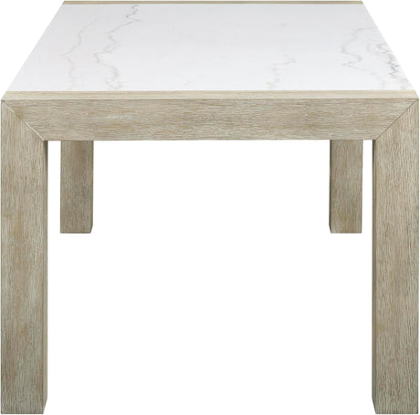BAYSIDE Greige Real Marble 66" Wide x 38" Depth Dining Table