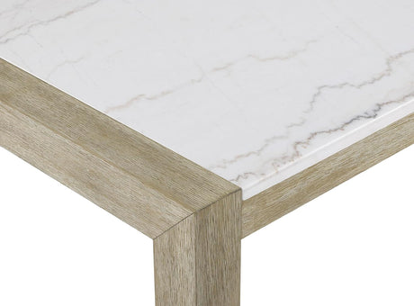 BAYSIDE Greige Real Marble 66" Wide x 38" Depth Dining Table