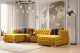 MAYFELD Mustard Velvet 141" Double Chaise Sectional