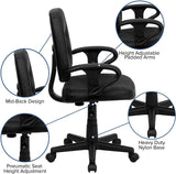 MARCEO Mid-Back Ergonomic 25" Wide Office Chair With Massage