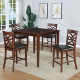 MCKAY Brown 5 Piece Counter Height Set
