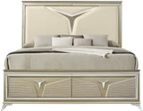 MCQUEEN Champagen Storage Platform Bed